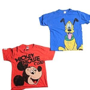 Cotton On Disney Mickey & Pluto T-Shirt Size: 9-10